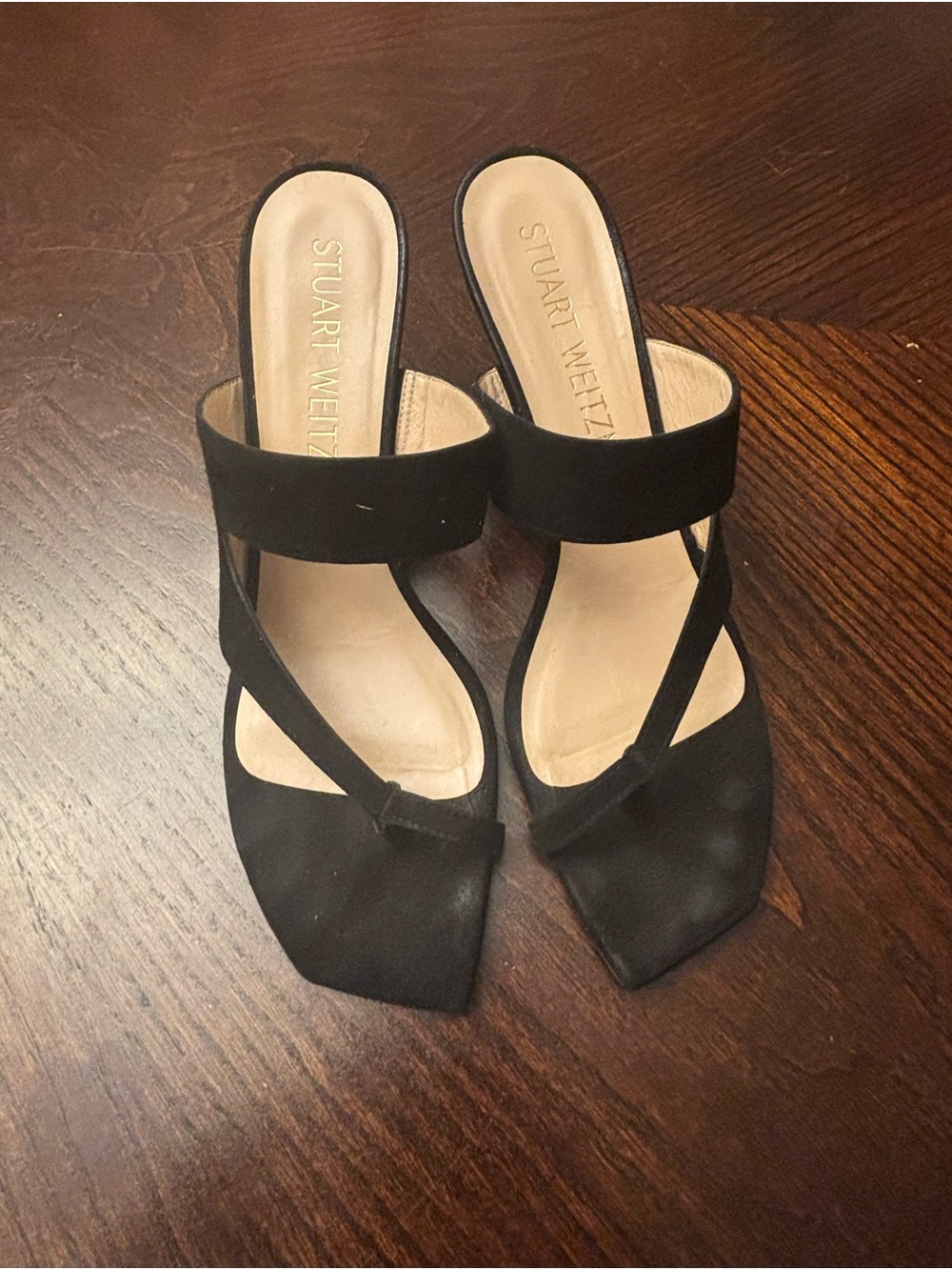 Stuart Weitzman Black Lyla Sandals-8.5